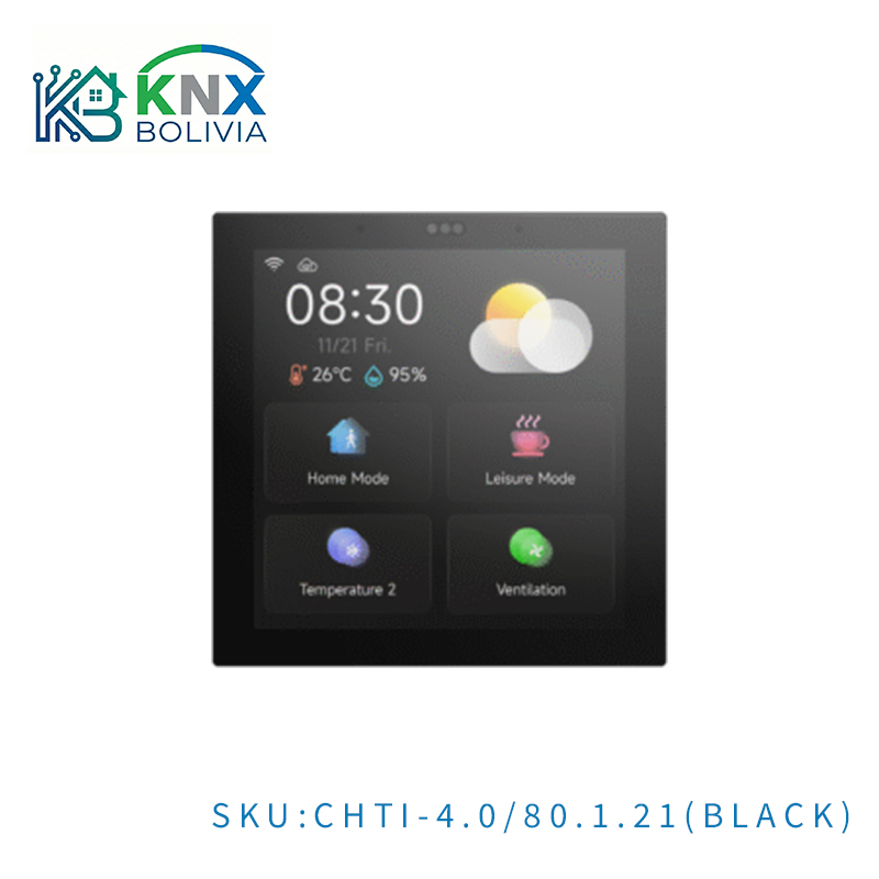Panel Táctil Inteligente KNX Smart Touch S4 con Secure (Negro)